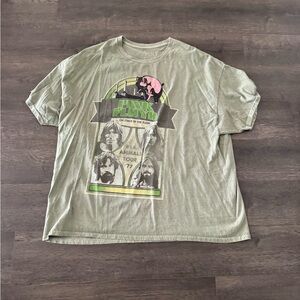 Pink Floyd Olive Green Graphic Band Tee with Pink Accent